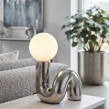 Lampe à Poser Argent Forme S