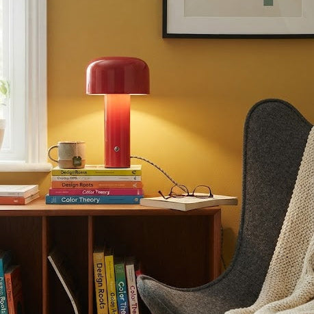 Lampe à Poser LED Portative  - Design Champignon, Rechargeable USB et Tactile 2W