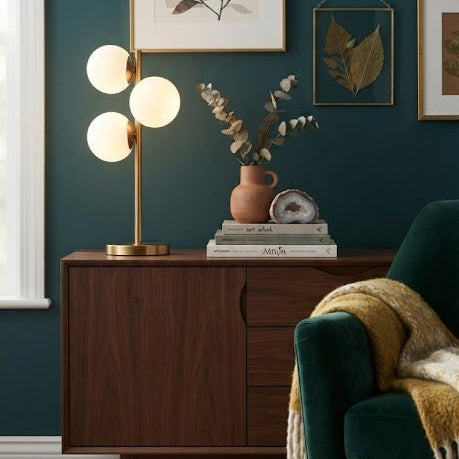 Lampe à Poser Métal et Verre - 3 Spots