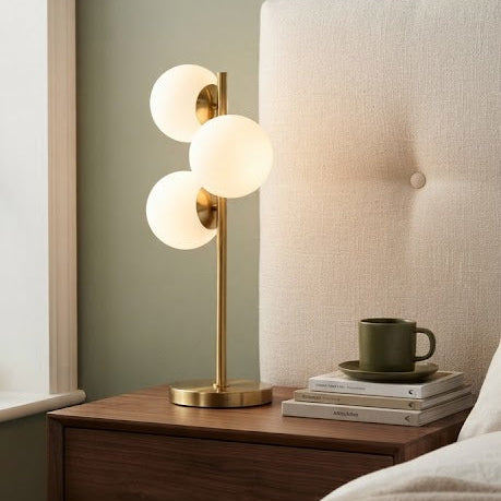 Lampe à Poser Métal et Verre - 3 Spots