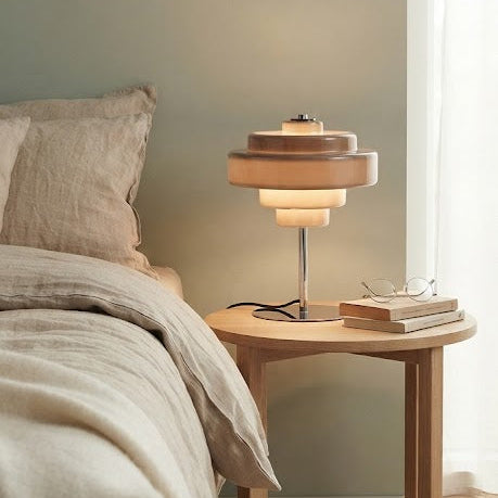 Lampe à Poser en Métal et Verre