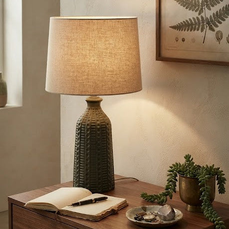 Lampe à Poser - Vert Kaki et Céramique