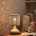 Lampe à Poser  - Métal Découpé Beige - Esprit Oriental Chic