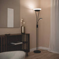 Lampadaire Métal et Verre avec Liseuse – Noir