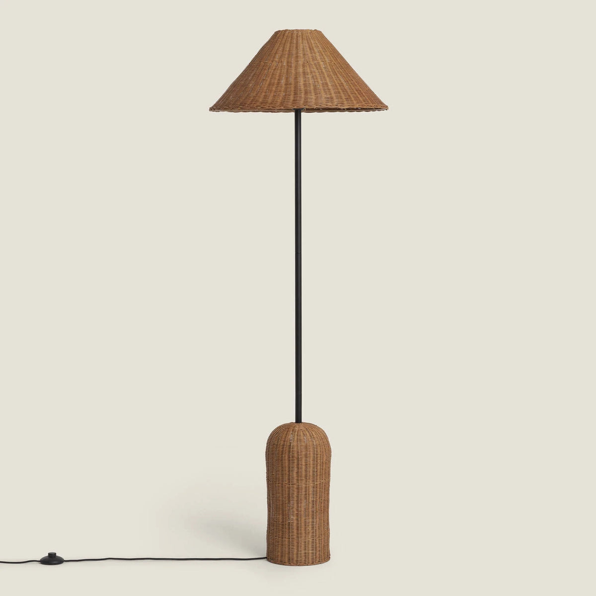 Lampadaire Rotin – Brun