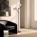 Lampadaire Métal et Verre – Noir
