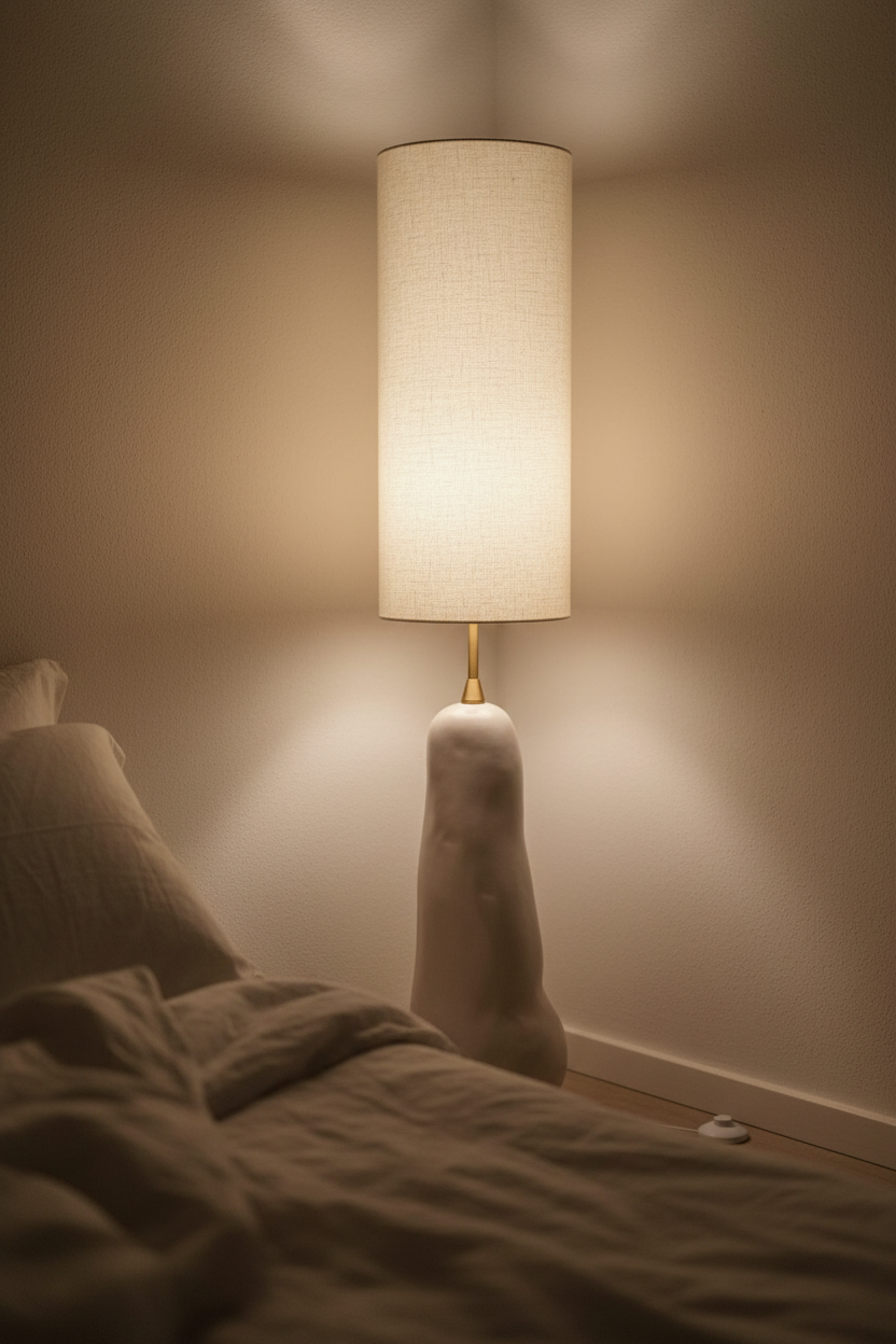 Lampe céramique chambre cadrage serré