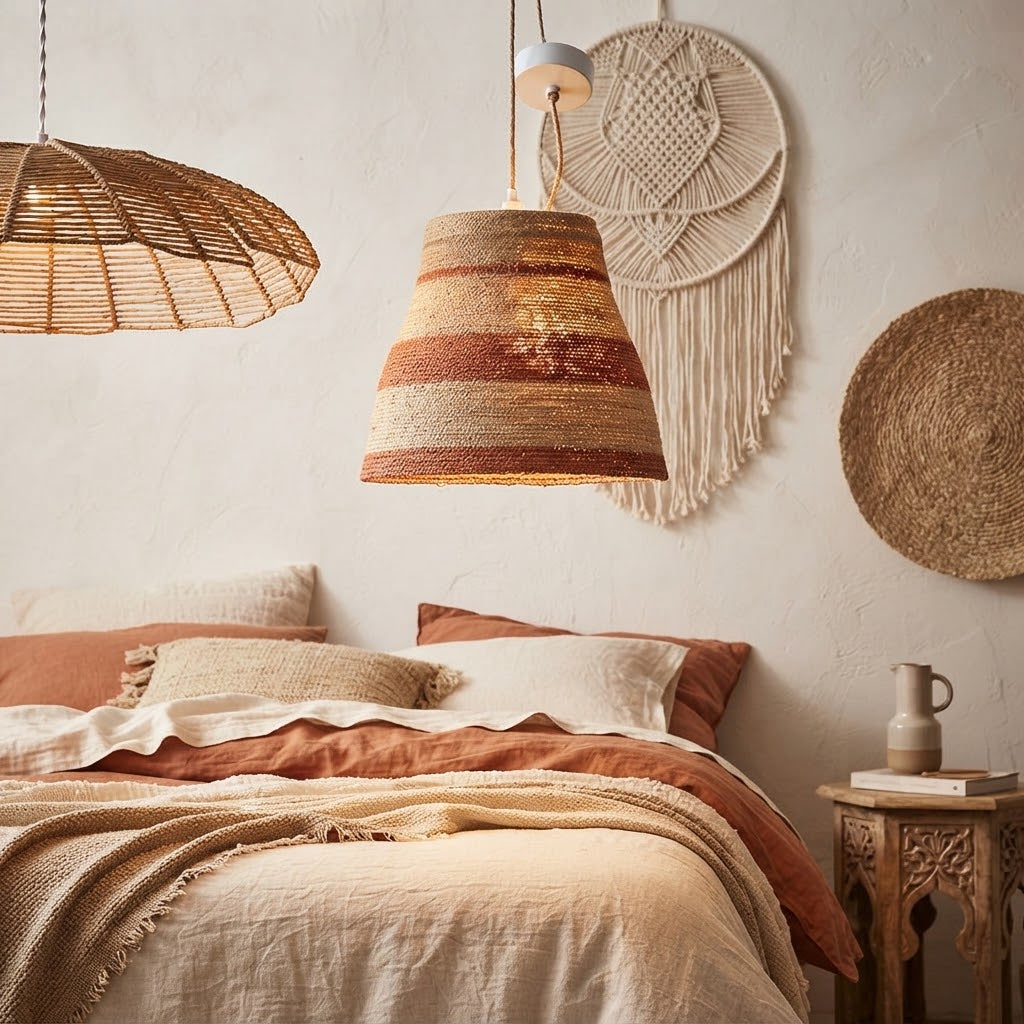 Suspension Fibres Naturelles - Noir ou Orange